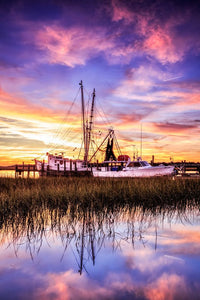 Purple Shrimp Boat Sunset