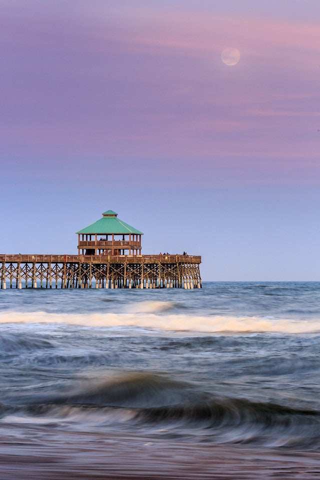 Moonrise over Folly Pier II